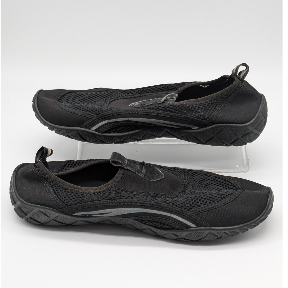 Sand Sun Water Shoes Men's Size 10 Black Mesh Slip On Beach Swim Aqua Shoes